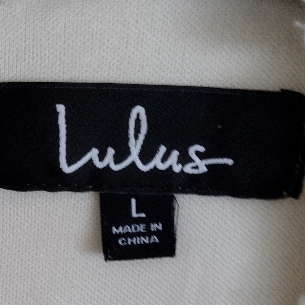 Lulu's Lust Or Love Elegant Cream Lace Embroidered Dress Size Large - Picture 8 of 16
